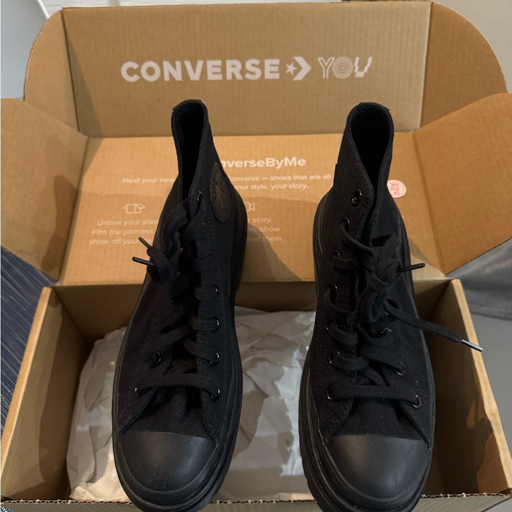 Converse Lugged Heel Hi Top By YOU Black High-Top Sneakers converse size 6 unise